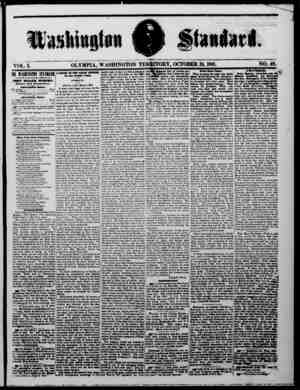 The Washington Standard Newspaper October 19, 1861 kapağı