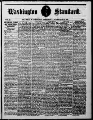 The Washington Standard Newspaper November 16, 1861 kapağı