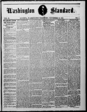 The Washington Standard Newspaper November 23, 1861 kapağı