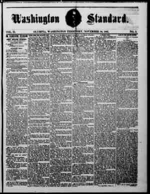 The Washington Standard Newspaper November 30, 1861 kapağı