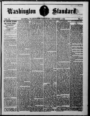 The Washington Standard Newspaper December 7, 1861 kapağı