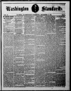 The Washington Standard Newspaper December 21, 1861 kapağı