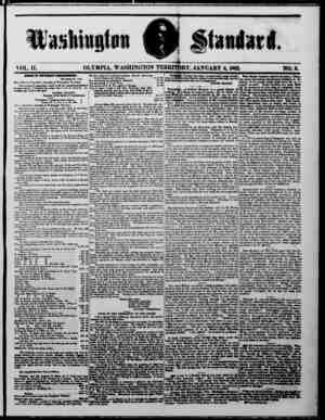 The Washington Standard Newspaper January 4, 1862 kapağı