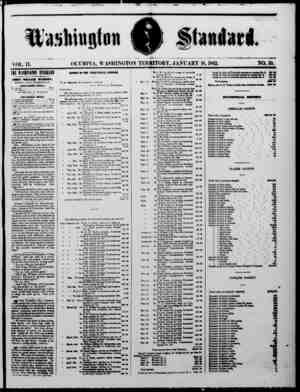 The Washington Standard Newspaper January 18, 1862 kapağı