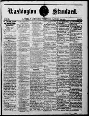 The Washington Standard Newspaper January 25, 1862 kapağı
