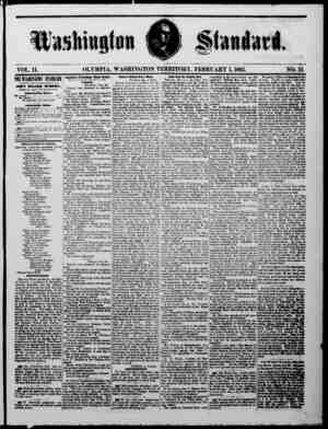 The Washington Standard Newspaper February 1, 1862 kapağı