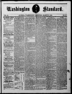 The Washington Standard Newspaper March 15, 1862 kapağı