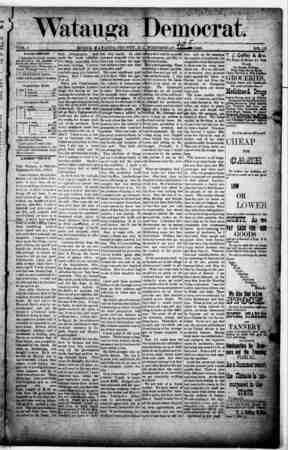 Watauga Democrat Newspaper September 5, 1888 kapağı
