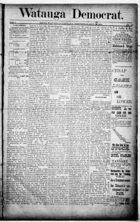 Watauga Democrat Newspaper September 12, 1888 kapağı