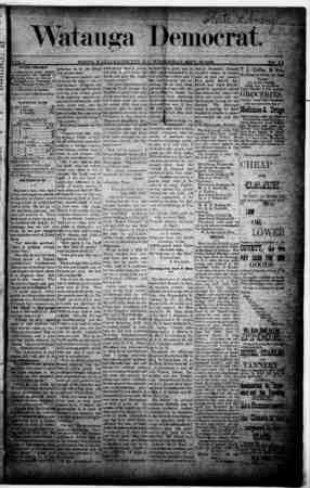 Watauga Democrat Newspaper September 19, 1888 kapağı