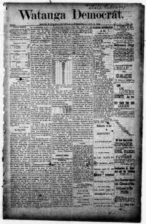 Watauga Democrat Newspaper October 3, 1888 kapağı