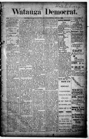 Watauga Democrat Newspaper October 10, 1888 kapağı