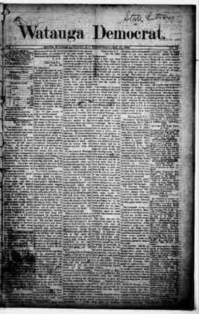Watauga Democrat Newspaper October 17, 1888 kapağı