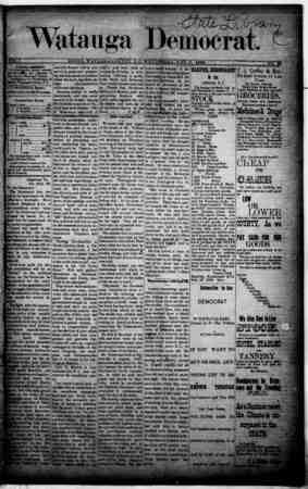 Watauga Democrat Newspaper November 7, 1888 kapağı