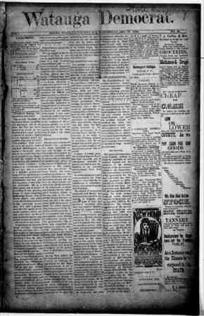 Watauga Democrat Newspaper December 19, 1888 kapağı
