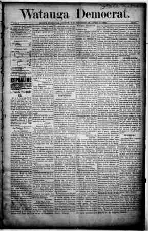 Watauga Democrat Newspaper April 17, 1889 kapağı