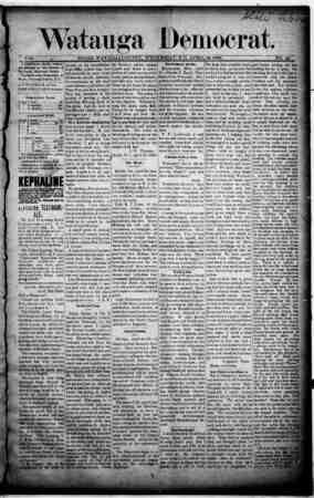Watauga Democrat Newspaper April 24, 1889 kapağı