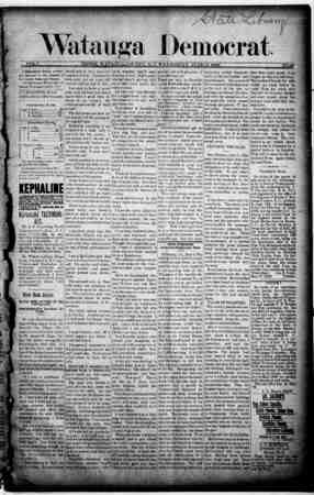 Watauga Democrat Newspaper June 12, 1889 kapağı
