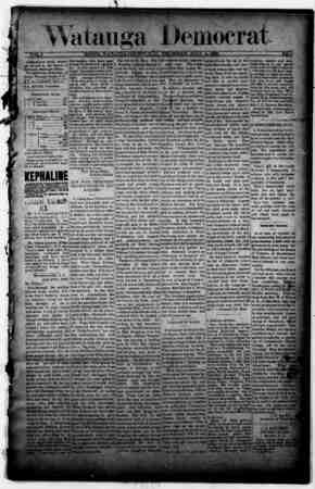 Watauga Democrat Newspaper July 4, 1889 kapağı