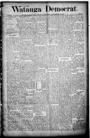 Watauga Democrat Newspaper September 19, 1889 kapağı