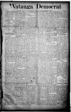 Watauga Democrat Newspaper December 12, 1889 kapağı