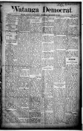 Watauga Democrat Newspaper December 19, 1889 kapağı
