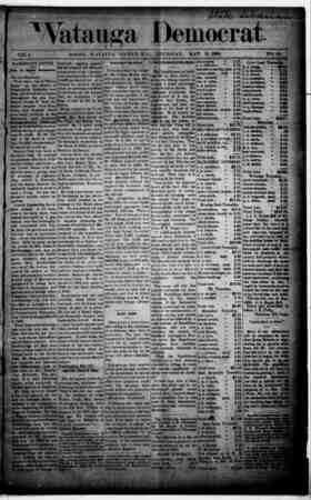 Watauga Democrat Newspaper May 15, 1890 kapağı