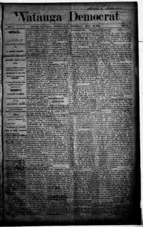 Watauga Democrat Newspaper May 29, 1890 kapağı