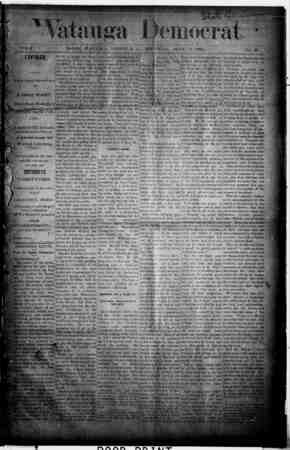 Watauga Democrat Newspaper June 5, 1890 kapağı