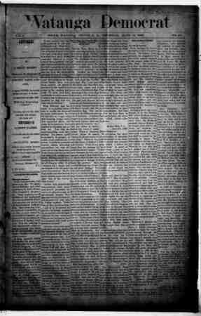 Watauga Democrat Newspaper June 12, 1890 kapağı