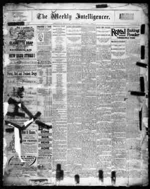 The Weekly Intelligencer Newspaper October 1, 1892 kapağı