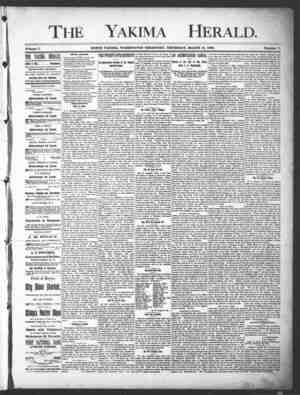 Yakima Herald Newspaper March 14, 1889 kapağı