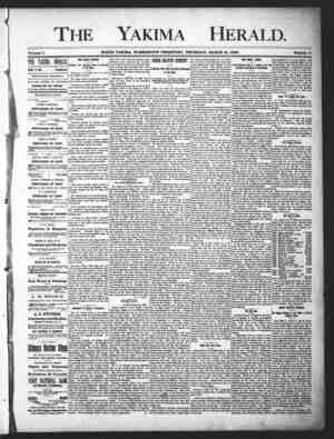 Yakima Herald Newspaper March 21, 1889 kapağı