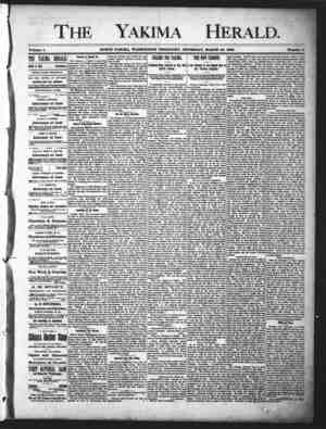 Yakima Herald Newspaper March 28, 1889 kapağı