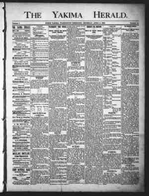 Yakima Herald Newspaper April 4, 1889 kapağı