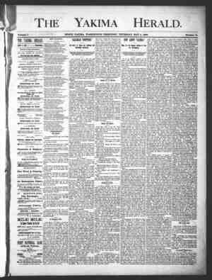 Yakima Herald Newspaper May 2, 1889 kapağı