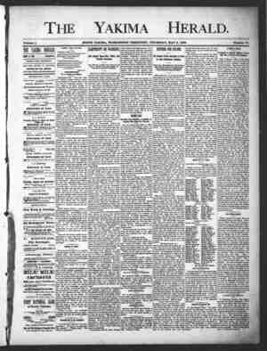 Yakima Herald Newspaper May 9, 1889 kapağı