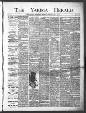 Yakima Herald Newspaper May 30, 1889 kapağı