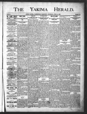 Yakima Herald Newspaper June 13, 1889 kapağı