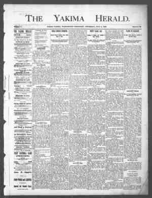 Yakima Herald Newspaper July 4, 1889 kapağı