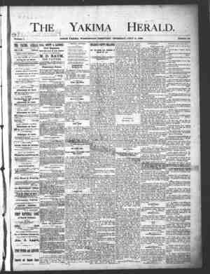 Yakima Herald Newspaper July 11, 1889 kapağı