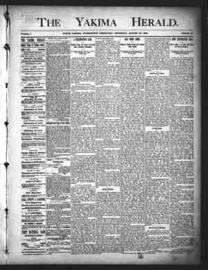 Yakima Herald Newspaper August 29, 1889 kapağı