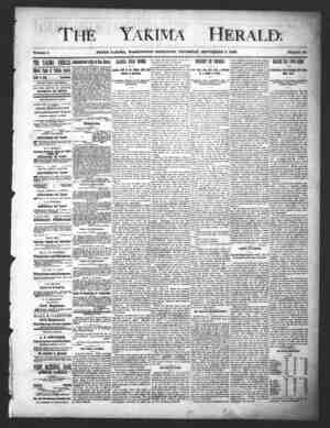 Yakima Herald Newspaper September 5, 1889 kapağı
