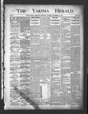 Yakima Herald Newspaper September 12, 1889 kapağı