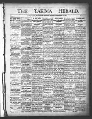 Yakima Herald Newspaper September 19, 1889 kapağı