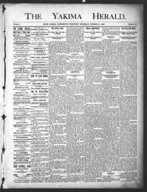Yakima Herald Newspaper October 17, 1889 kapağı