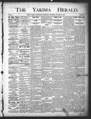 Yakima Herald Newspaper October 24, 1889 kapağı