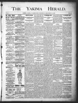 Yakima Herald Newspaper December 12, 1889 kapağı