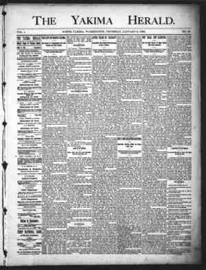 Yakima Herald Newspaper January 9, 1890 kapağı