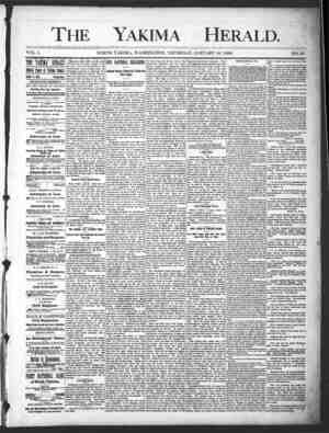 Yakima Herald Newspaper January 16, 1890 kapağı